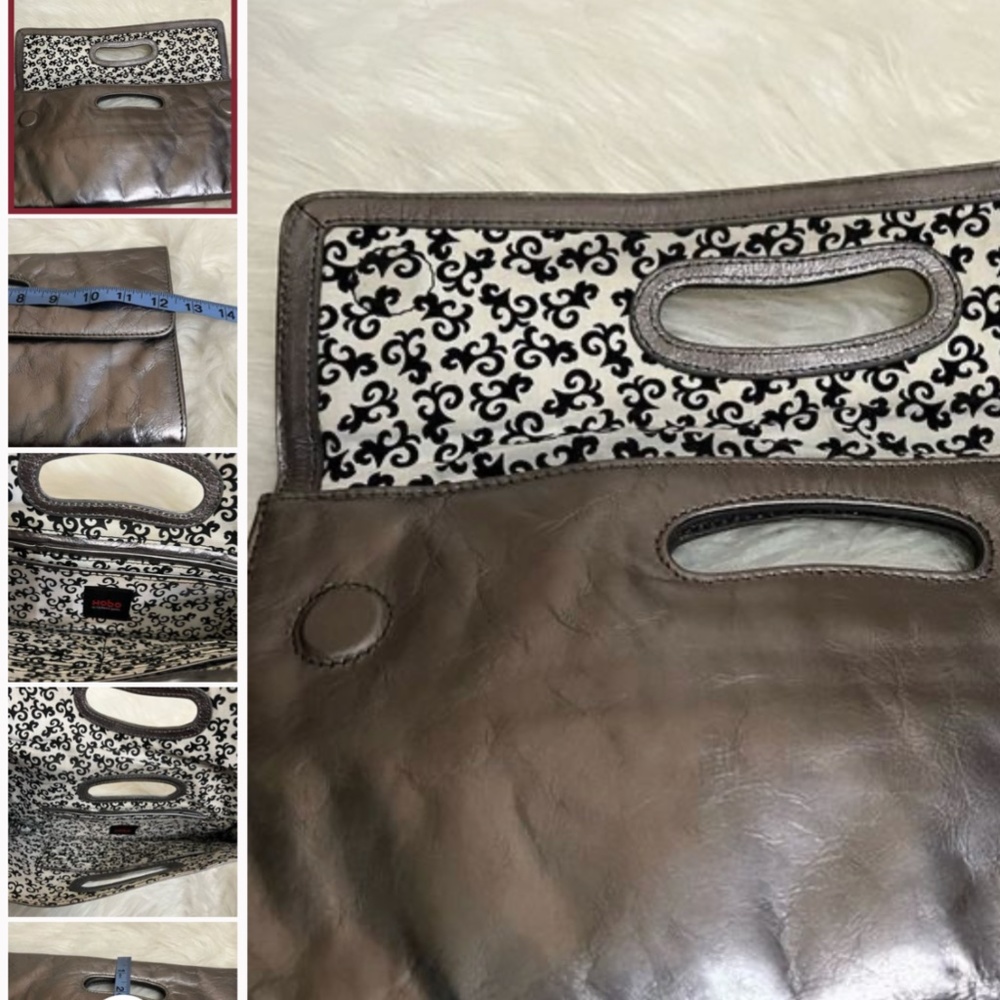 HOBO International Silver Metallic Clutch Purse